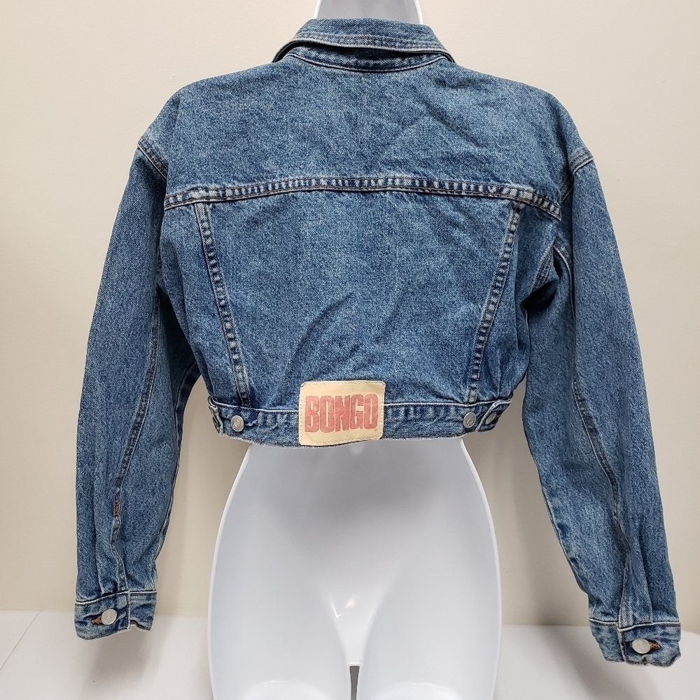 Bongo Womens Cropped Denim Jacket Vintage USA  Size Small - Picture 2 of 7